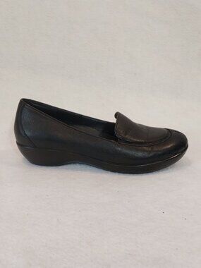 DANSKO Shoes On 9.5-10 EU 40 Comfort Loafer Black Leather Debra Slip Low Wedge.